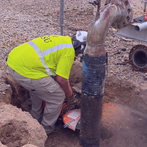 Underground utility pipe installation in a trench